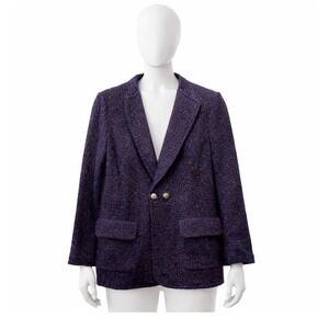 St. John Navy and Pink Wool Blend Blazer 12 Elegant Formal‎ Business